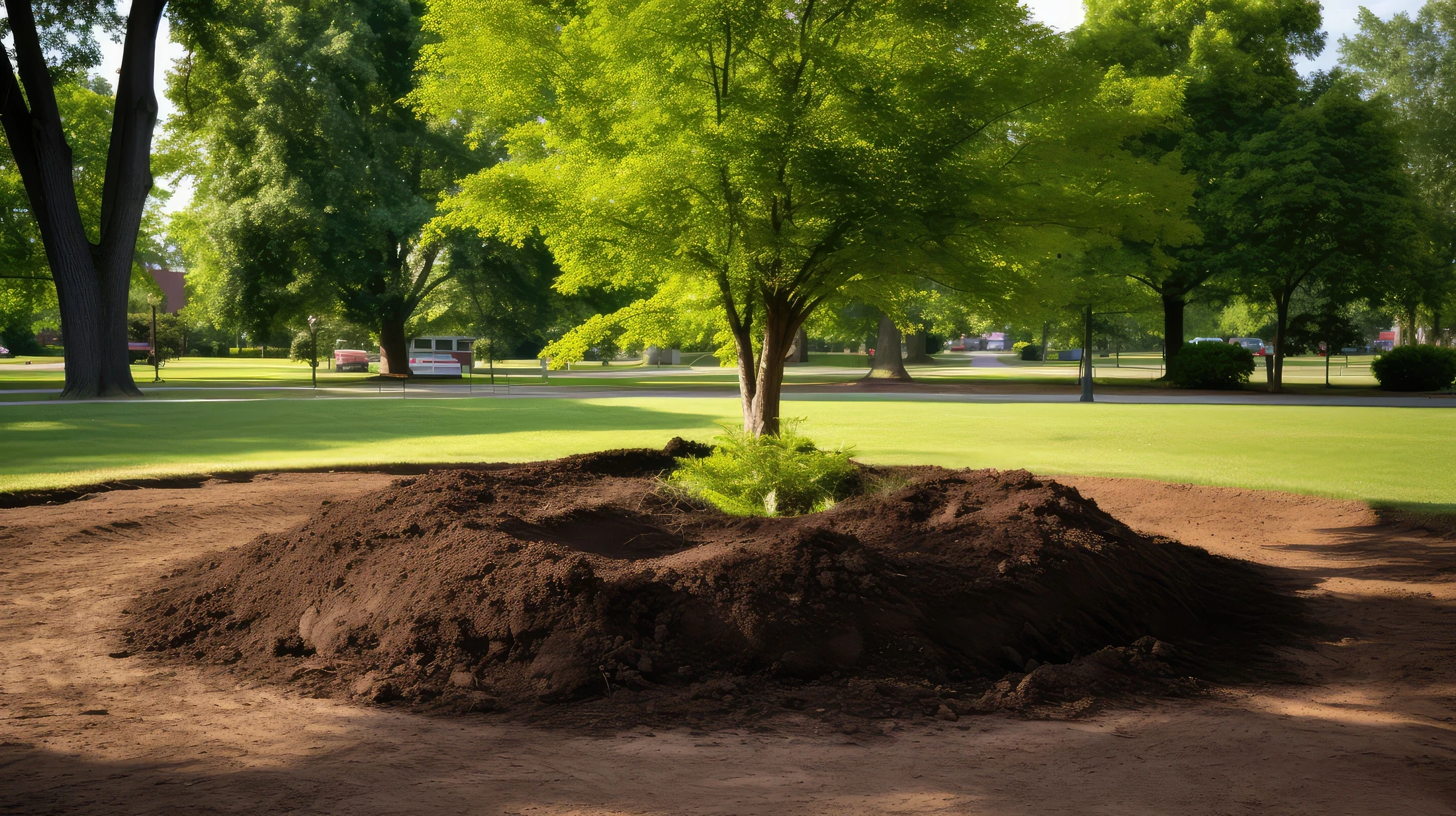 Professional earthworks equipment in action
